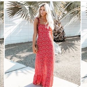 Red Floral Maxi Dress ❤️